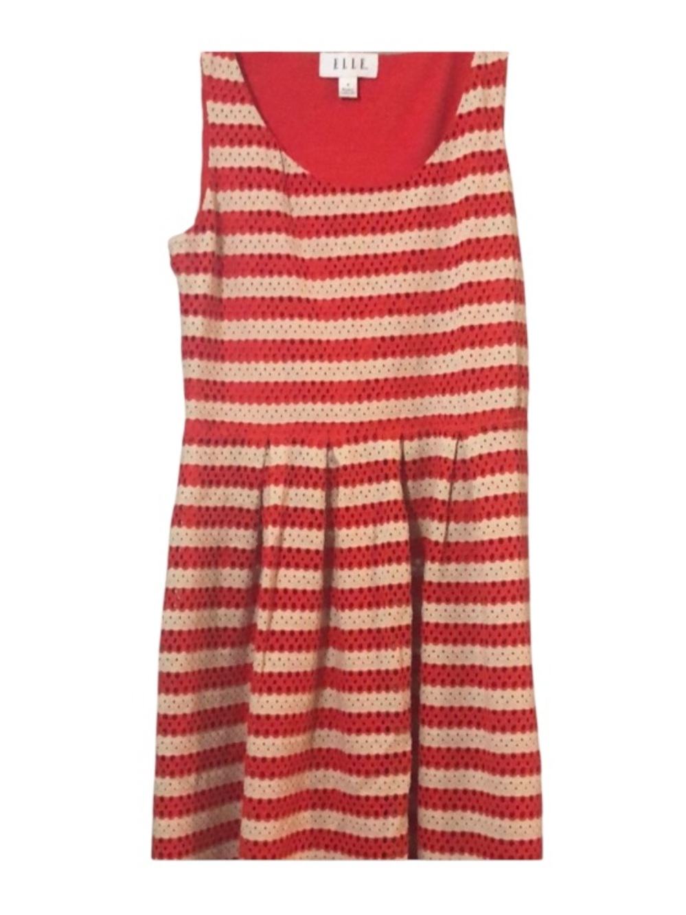 Elle size 6 red and cream dress